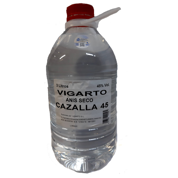 Anis Seco Cazalla 45º Vigarto  3 Litros